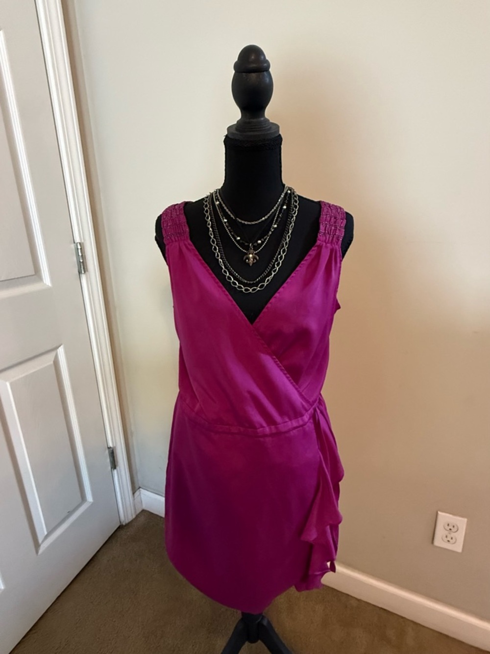 Banana Republic Fuchsia Wrap-Style Prom Dress